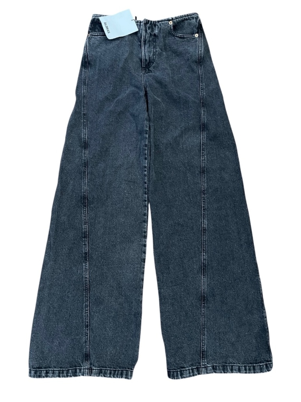 ALOHAS Magda Wide Leg Black Denim Jeans NWT
